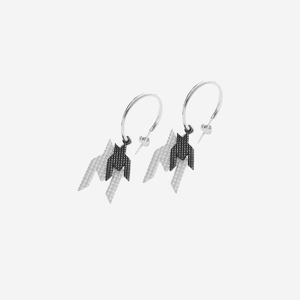 Houndstooth double earrings