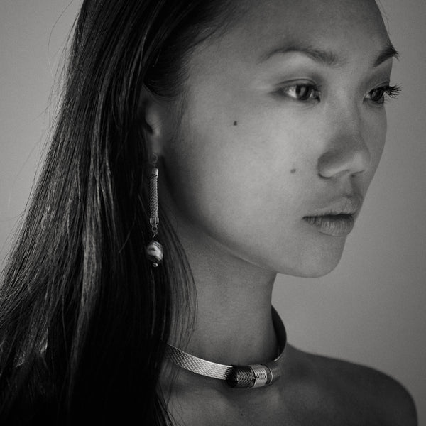 Mesh keshi earrings