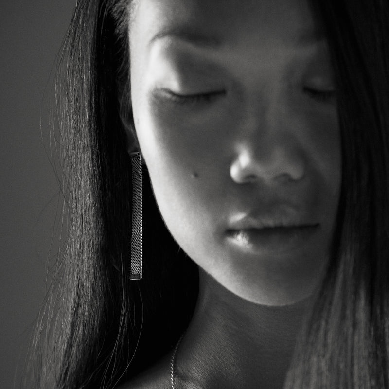 Mesh flat earrings