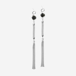Mesh keshi chain earrings