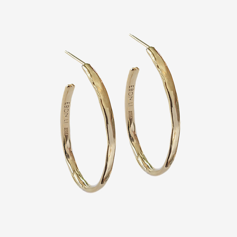 Wave hoop earrings vermeil
