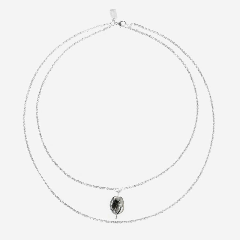 Wave keshi double necklace