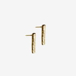 Wave stud earrings small vermeil