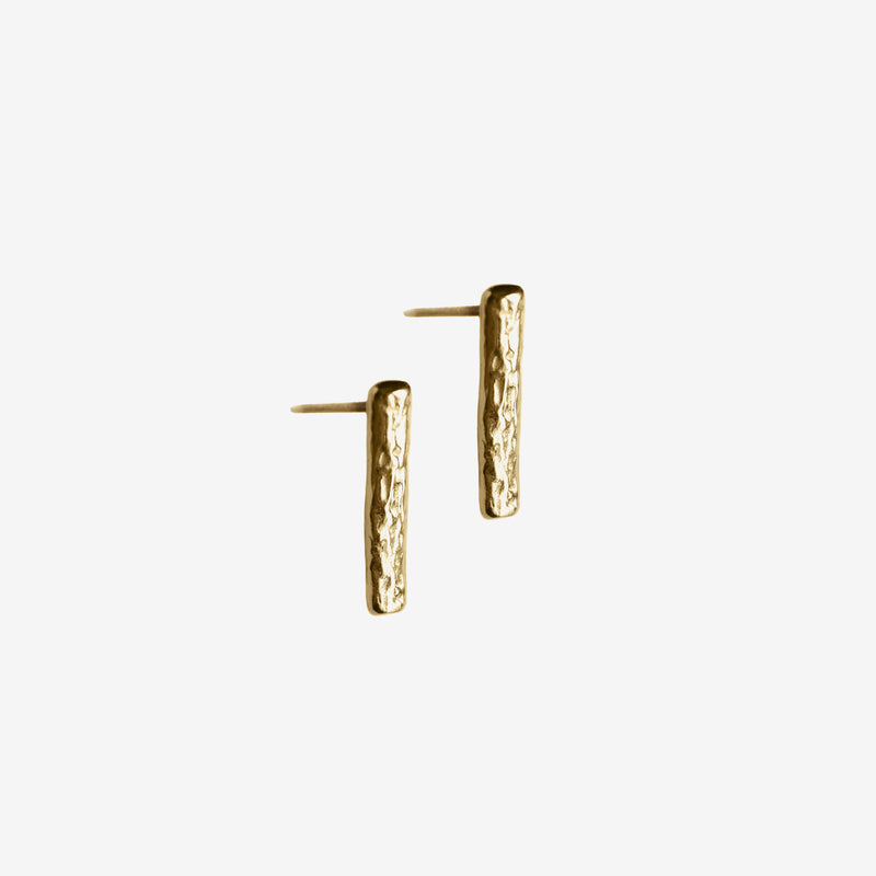 Wave stud earrings small vermeil