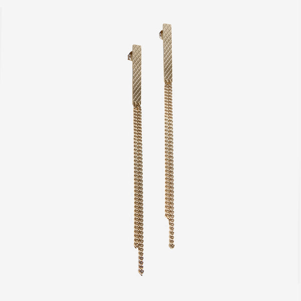 WIRE RECTANGLE EARRINGS GOLD