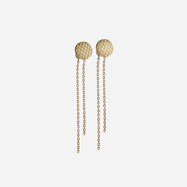 Wire round earrings gold plated